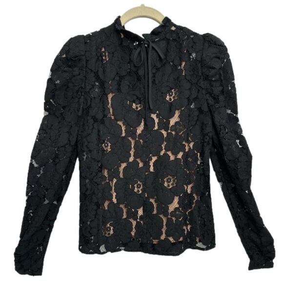 WAYF Erika Puff-Sleeve Lace Top,‎ Size XSMALL - Picture 6 of 15